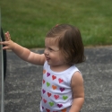 Sara playing in the Kroloff driveway