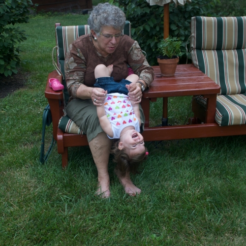 GH and Peanut watching the badminton