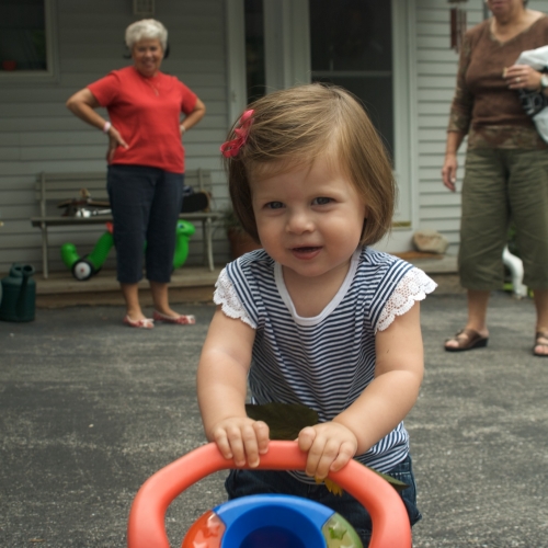 Sara playing in the Kroloff driveway