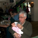 Grandpa Howie with Sara at Brunch
