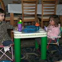 Michael and Isa enjoying dinner