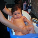 Splashing in the tub
