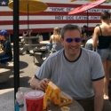 Danny with his Nathan's Coney Island hot dogs