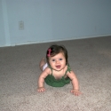 Before leaving, Sara and Mommy play on the new carpet in our bedroom!