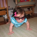 With mommy's fabulous shades!