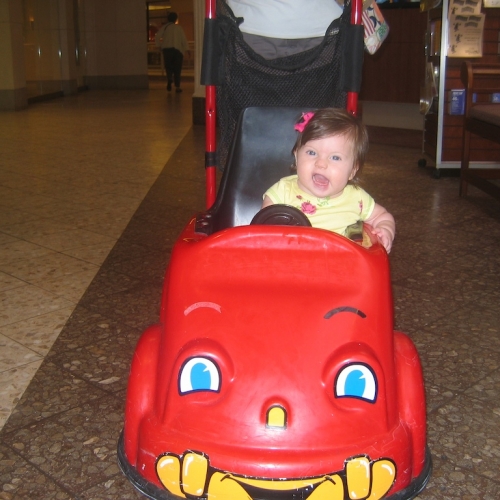 In her sweet ride!