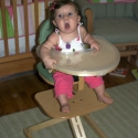 Sara in her new high chair!