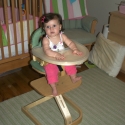 Sara in her new high chair!