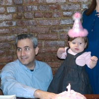 Mommy, Daddy and Sara with her special cake