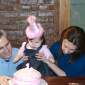 Mommy, Daddy and Sara with her special cake