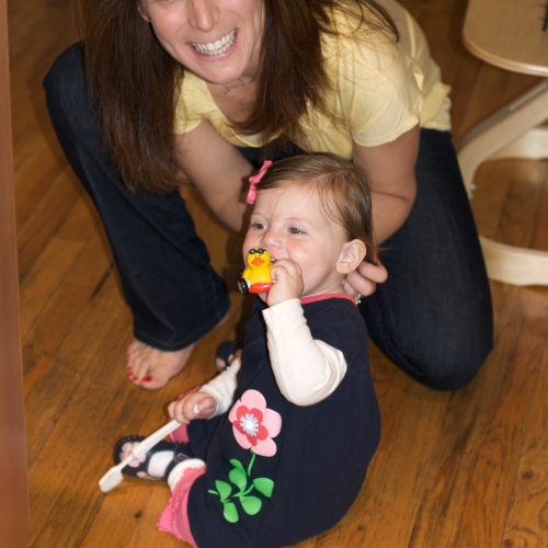 Mommy and Peanut getting ready