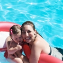 Mommy and Sara in the pool