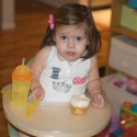 On her actual birthday, Sara had a celebratory cupcake!
