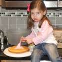 Making a birthday cake with mommy and daddy!