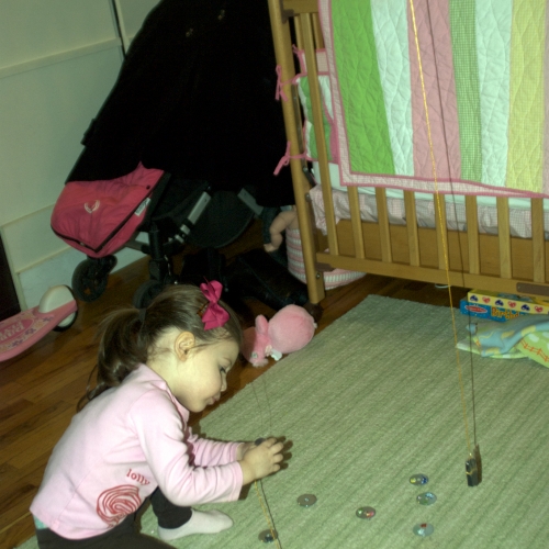 Fishing in the living room!