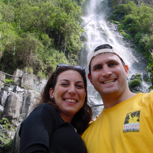 Danny & Jenny in the waterfall