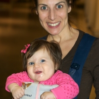 Sara got to ride in mommy's baby bjorn