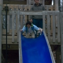 Nikki coming down the slide