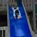 Nikki on the slide