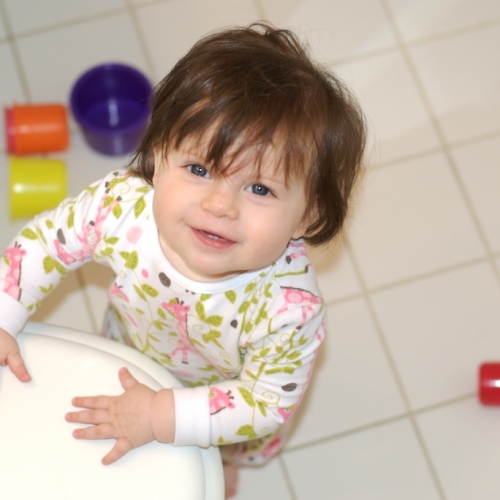 Playing in the bathroom!