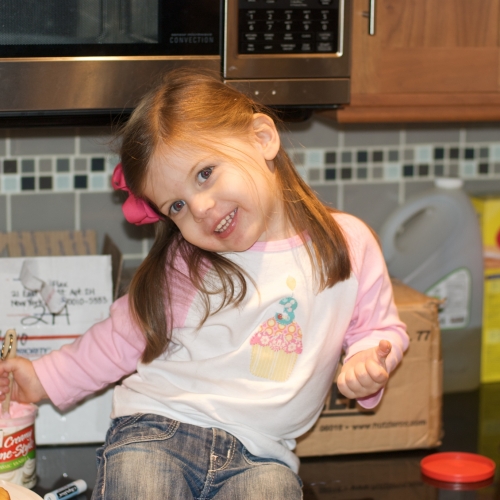 Making a birthday cake with mommy and daddy!